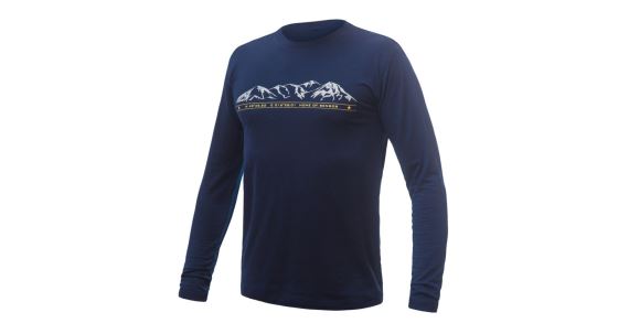 Pánské funkční triko Sensor Merino Active PT Mountains Tmavě modrá