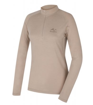 Dámské merino triko Husky MEROW ZIP L beige, velikost