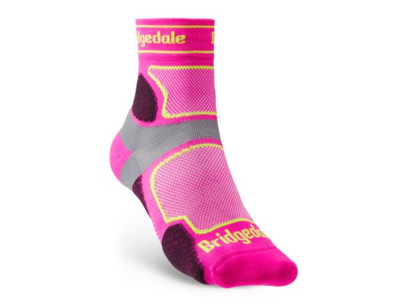 Dámské běžecké ponožky Bridgedale Trail Run UL T2 CS 3/4 Crew pink