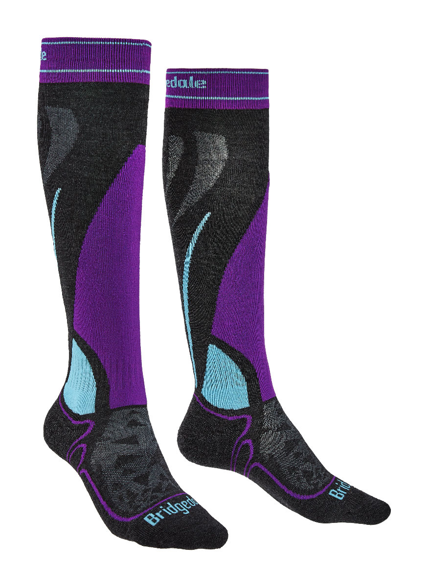 Dámské ponožky Bridgedale Ski Midweight graphite/purple/134 M (5-6,5 UK)