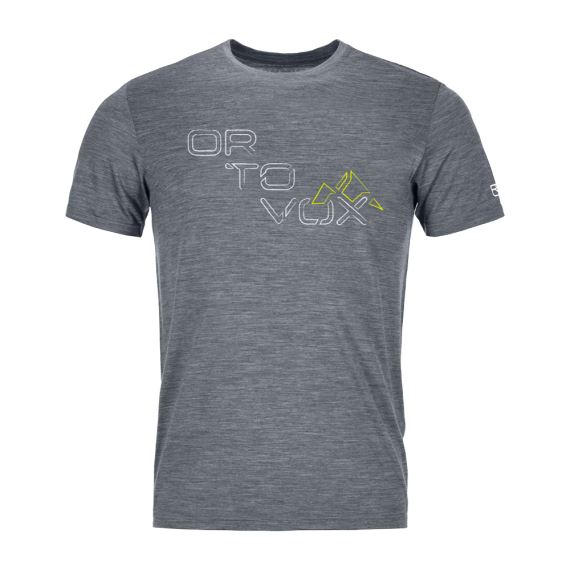 Pánské funkční tričko Ortovox 185 Merino Tangram Logo TS Grey Blend