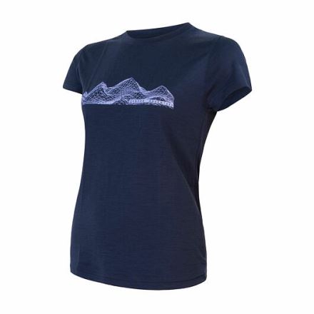 Dámské triko kr. rukáv Sensor Merino Active PT Mountains deep blue