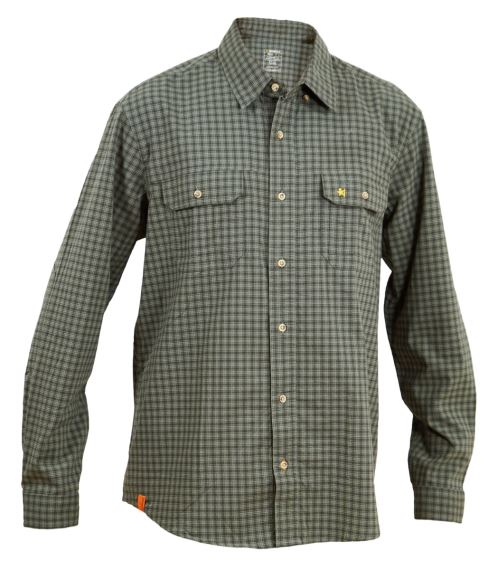 Pánská košile s dlouhým rukávem Warmpeace Mesa Green/grey