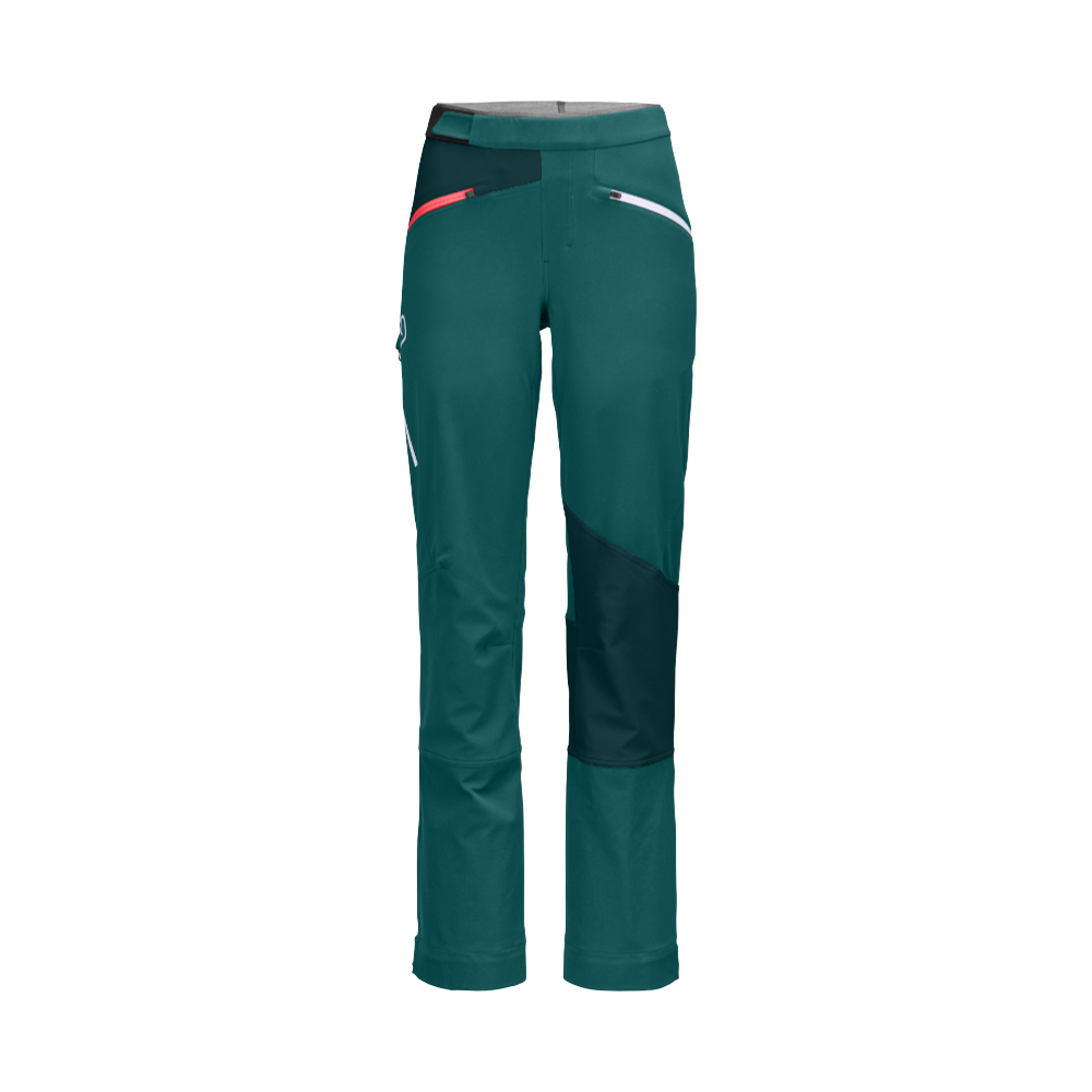 Dámské softshellové a skialpinistické kalhoty Ortovox W's Col Becchei Pants Pacific green M