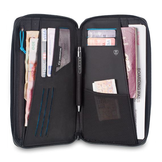 Peněženka Lifeventure RFiD Travel Wallet grey