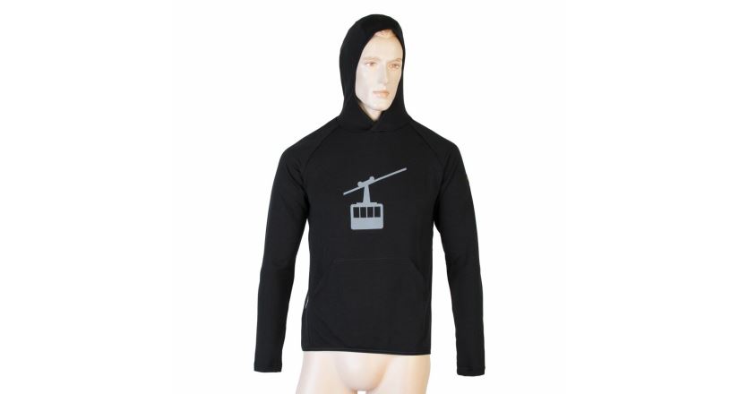 Pánská funkční mikina SENSOR Merino Upper Gondola klokanka černá (4)