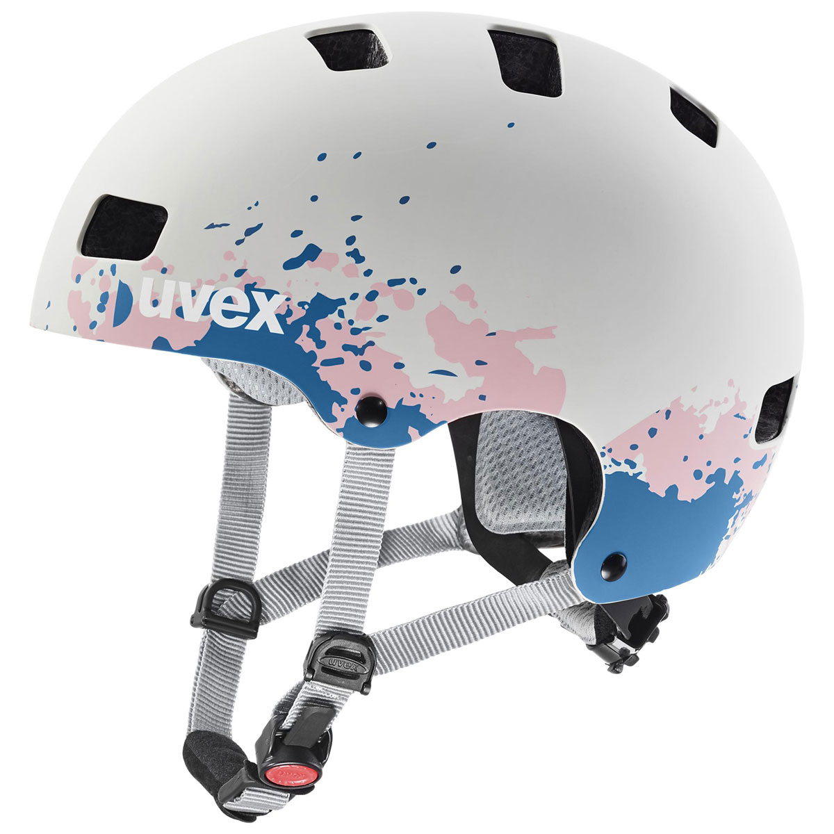 Dětská cyklistická helma Uvex KID 3 CC, Grey - Grapefruit Mat 51-55cm