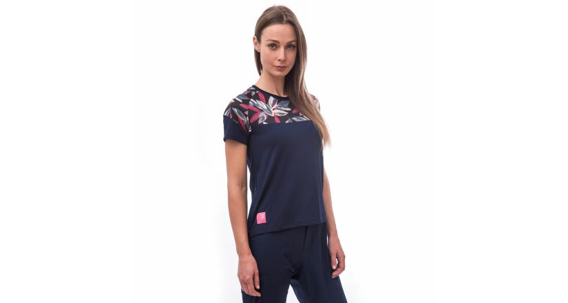 Dámský dres Sensor Helium deep blue/leaves (1)