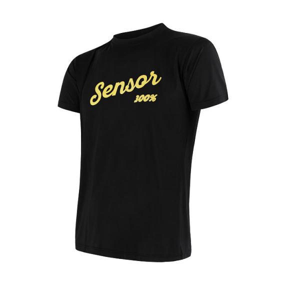 Pánské tričko s krátkým rukávem a potiskem SENSOR Coolmax Fresh PT Logo černá