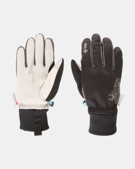 Unisex rukavice Kilpi BRICX-U černá, zobrazené z obou stran.
