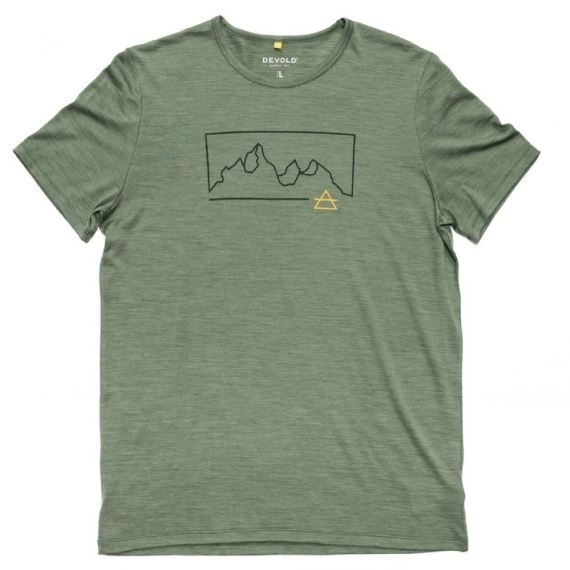 Pánské merino triko Devold Active "Outline" Tee Man forest