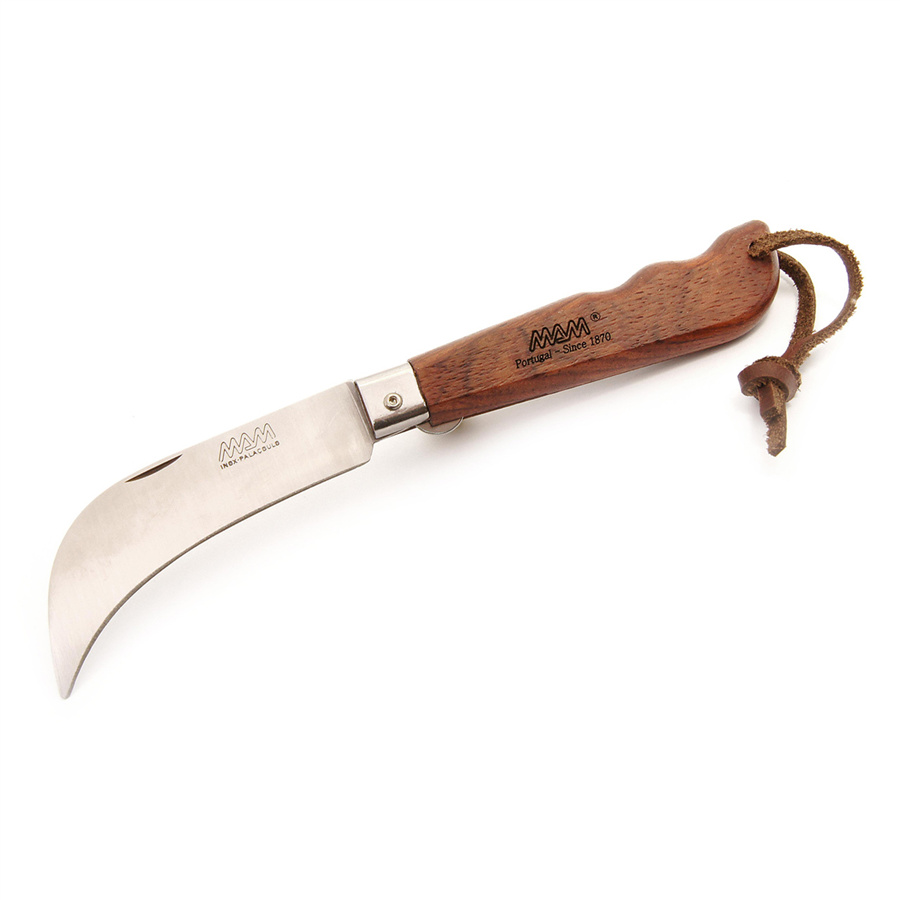 Zavírací houbařský nůž s pojistkou a poutkem MAM 2071 9,0 cm bubinga