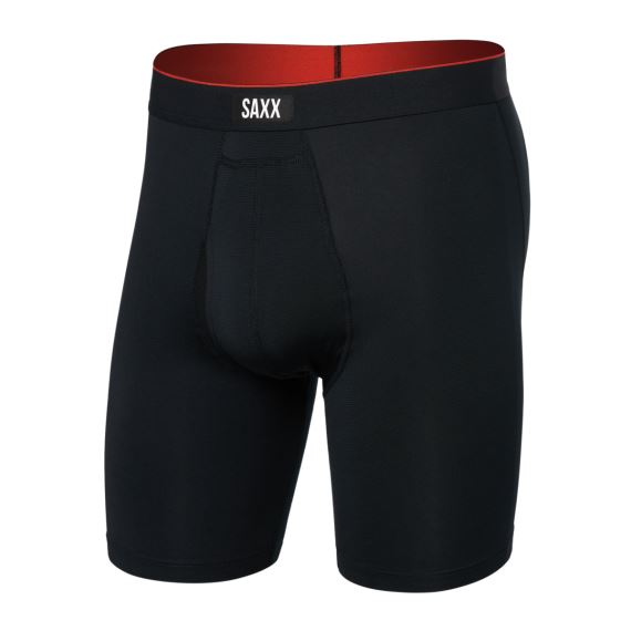 Pánské boxerky Saxx Multi-Sport Mesh Long Boxer Brief Fly Black