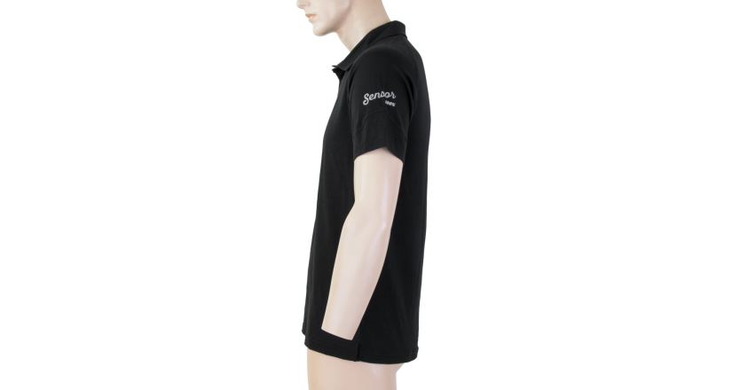Pánské funkční triko SENSOR Merino Active Polo kr.rukáv černá (2)