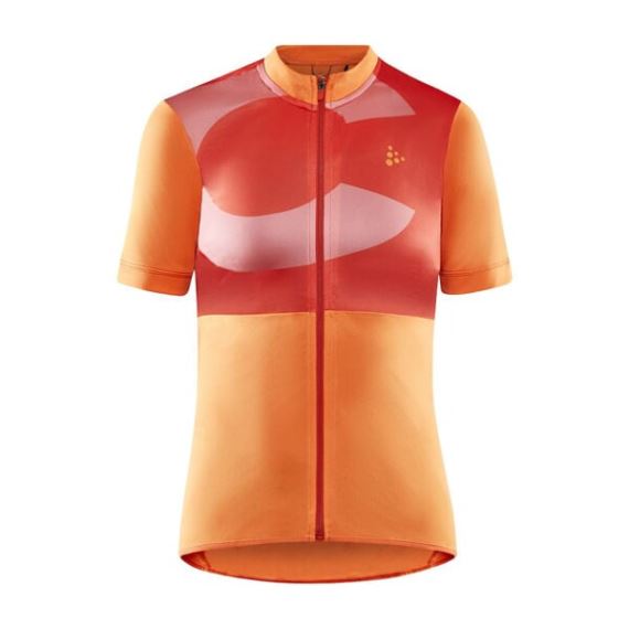 Dámský cyklistický dres s krátkým rukávem CRAFT CORE Endur Logo oranžová