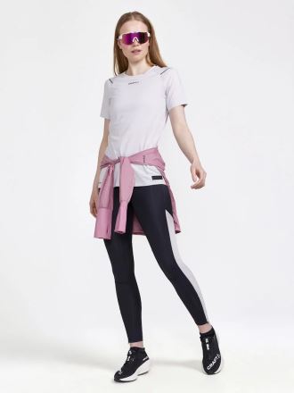 Dámské kalhoty CRAFT PRO Hypervent černá s bílou na modelce v celkovém stylingu. (5)