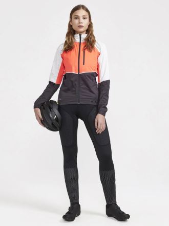 Dámská cyklobunda CRAFT ADV Bike Hydro Lumen oranžová na modelce v celku. (6)