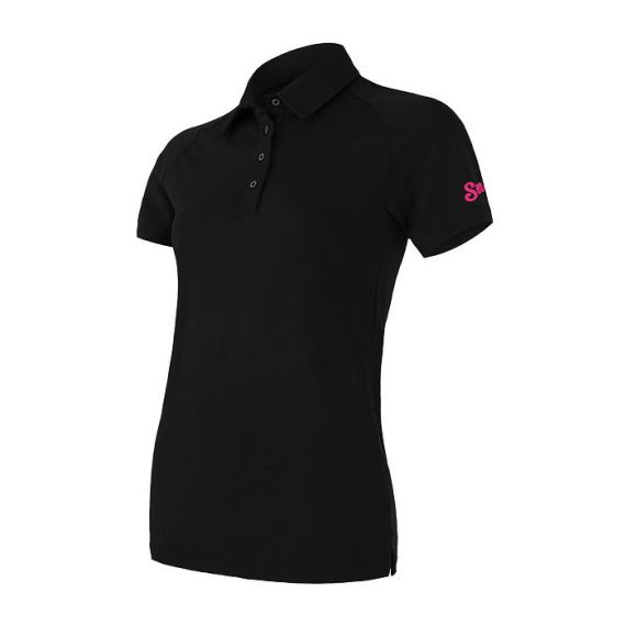 Dámské funkční tričko s krátkým rukávem a límečkem SENSOR Merino Active Polo černá
