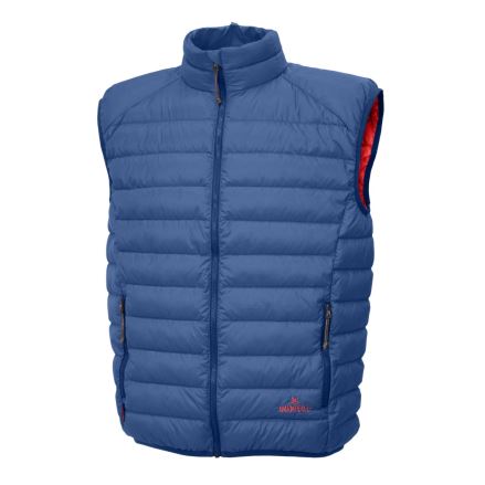 Pánská péřová vesta Warmpeace Drake majolica blue/red S