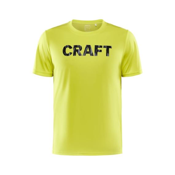 Pánské funkční tričko s krátkým rukávem a logem CRAFT Core Charge žlutá