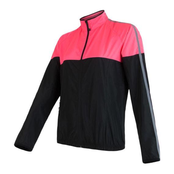 Dámská sportovní bunda SENSOR Neon černá/reflex růžová