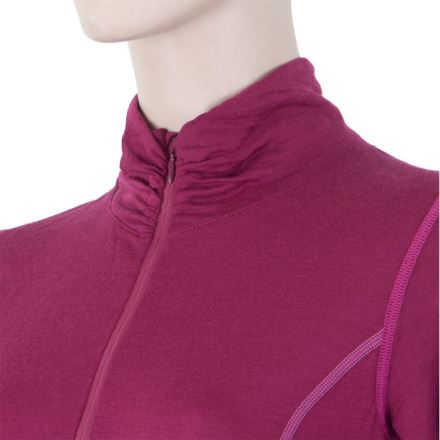 Dámské funkční tričko s dlouhým rukávem, stojáčkem a zipem SENSOR Merino Active lilla (3)