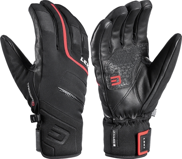 Unisex lyžařské rukavice Leki Falcon 3D black-red 10.0