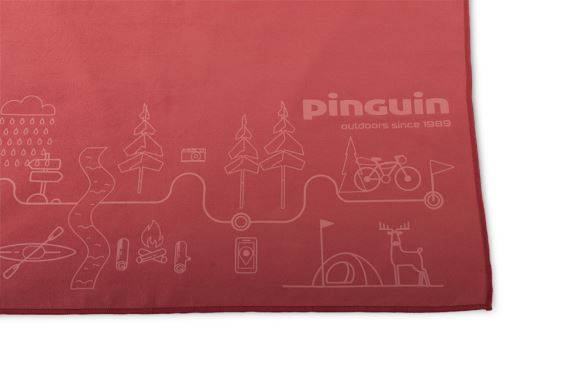 Rychleschnoucí ručník Pinguin Micro Towel Map red