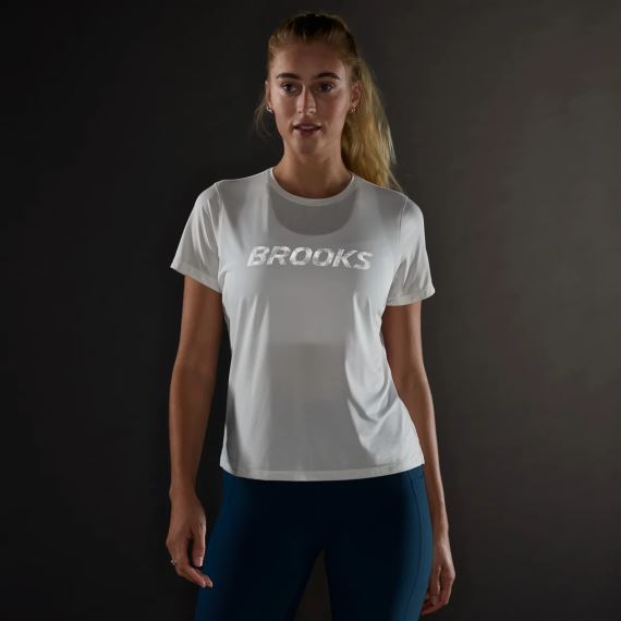 Dámské tričko Brooks Dash Reflective SS bílá