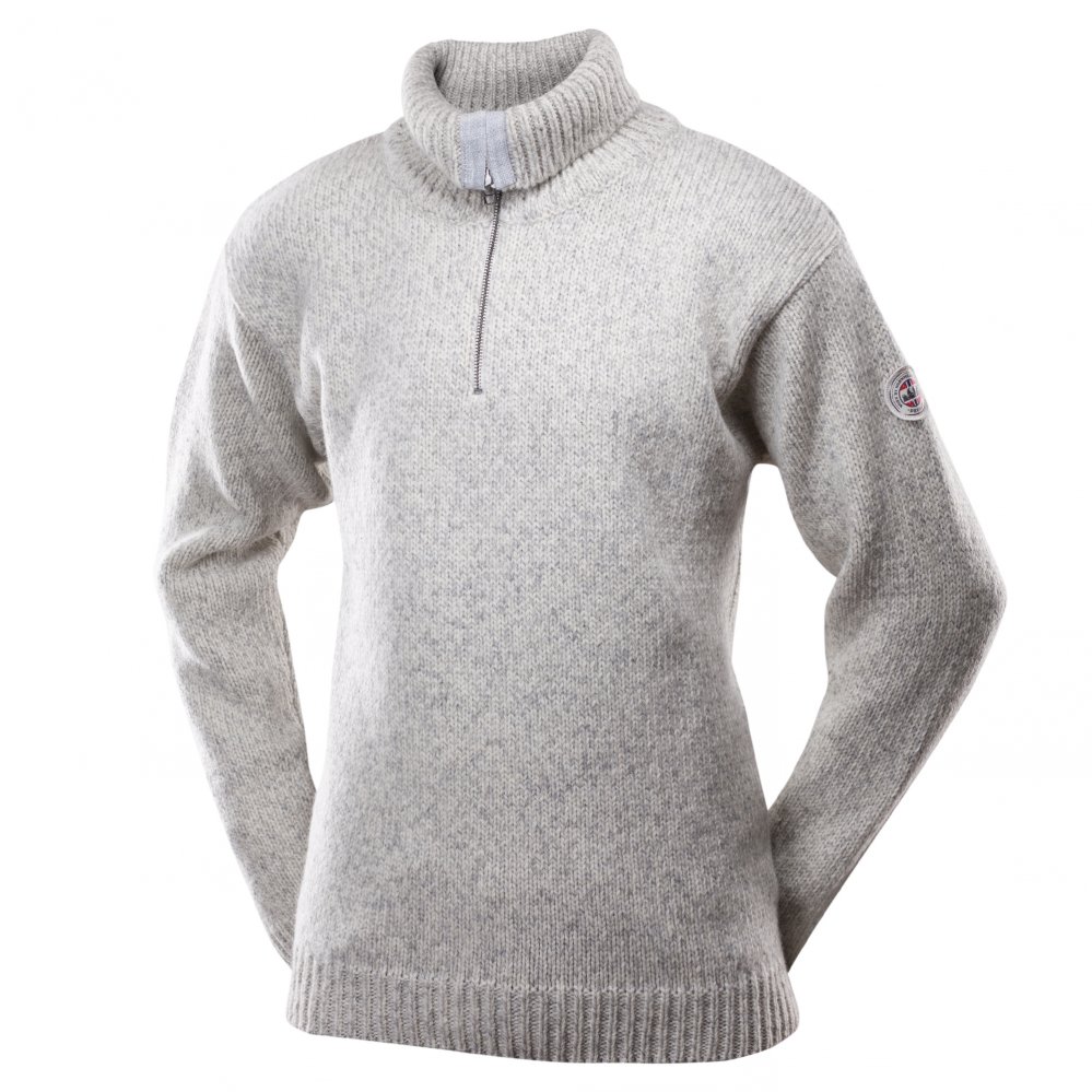 Unisex turistický svetr Devold Nansen Wool Zip Neck Grey Melange XL