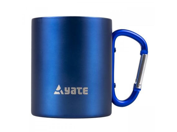 Nerezový hrnek s karabinou Yate Color 300ml modrý