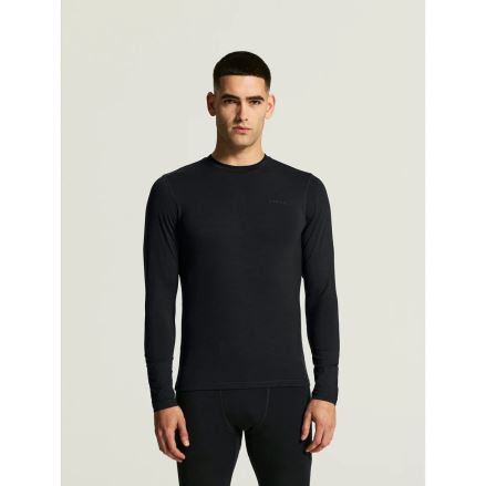 Pánské termotriko Craft Wool 95 LS black melange (5)