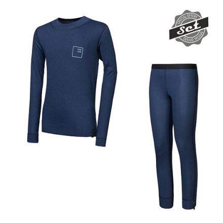 Juniorský triko dl.rukáv + spodky Sensor DOUBLE FACE SET LOGO UP  deep blue