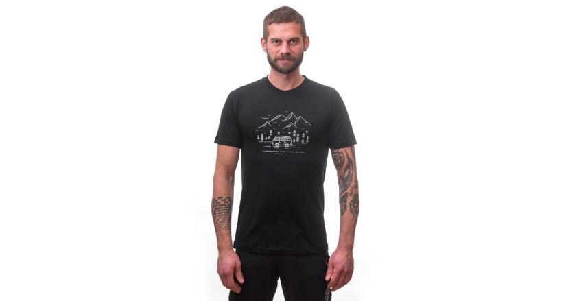 Pánské funkční triko Sensor Merino Active PT Van Life Černá (2)