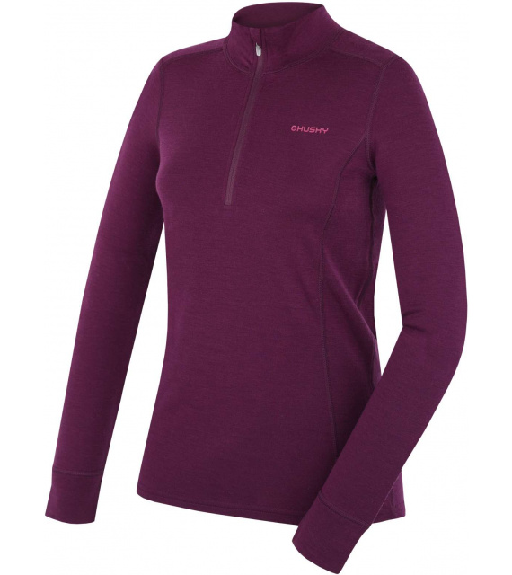 Dámská merino mikina Husky Aron Zip L deep magenta L