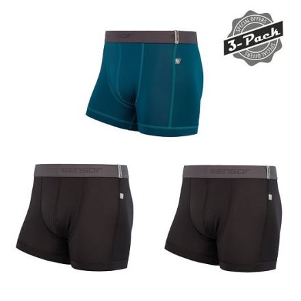 Sensor Coolmax Tech 3-Pack pánské trenky černá/safír