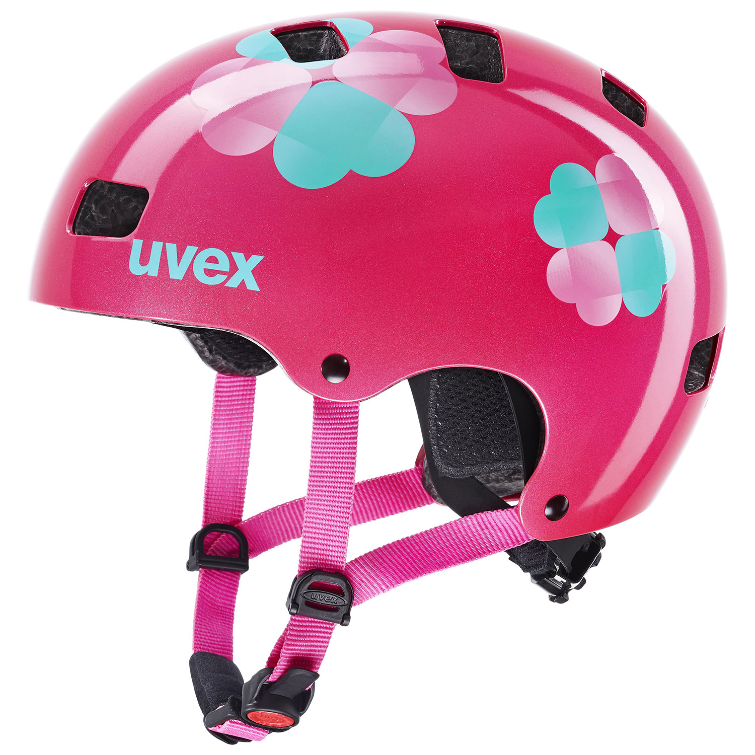 Dětská cyklistická helma Uvex KID 3, Pink Flower 51-55cm
