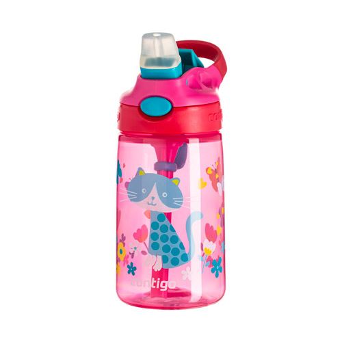 Dětská láhev Contigo Autospout James (cca 420 ml) růžová s kočičkou