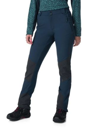 Dámské outdoorové kalhoty Kilpi NUUK-W tmavě modrá na modelce zepředu. (12)