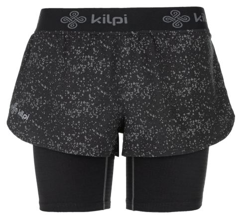 Celkový pohled na Dámské běžecké šortky Kilpi BERGEN-W černá zepředu.