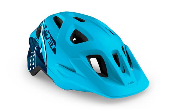 Juniorská cyklistická helma MET Eldar žralok/modrá