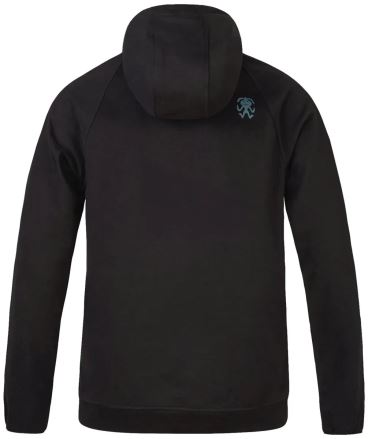 Mikina Rafiki Pantera II dark navy S, zadní pohled s kapucí a logem na zádech. (1)