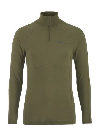 Pánské funkční triko CRAFT ADV Wool Merino HZ zelená – celkový přední pohled.