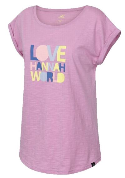 Dámské tričko s krátkým rukávem a potiskem Hannah Arisa pink lavender