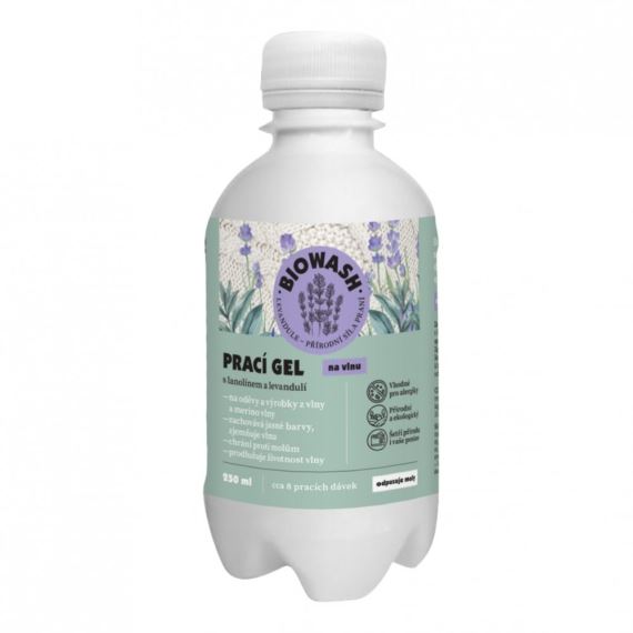 Prací gel na vlnu Biowash levandule/lanolin 250 ml