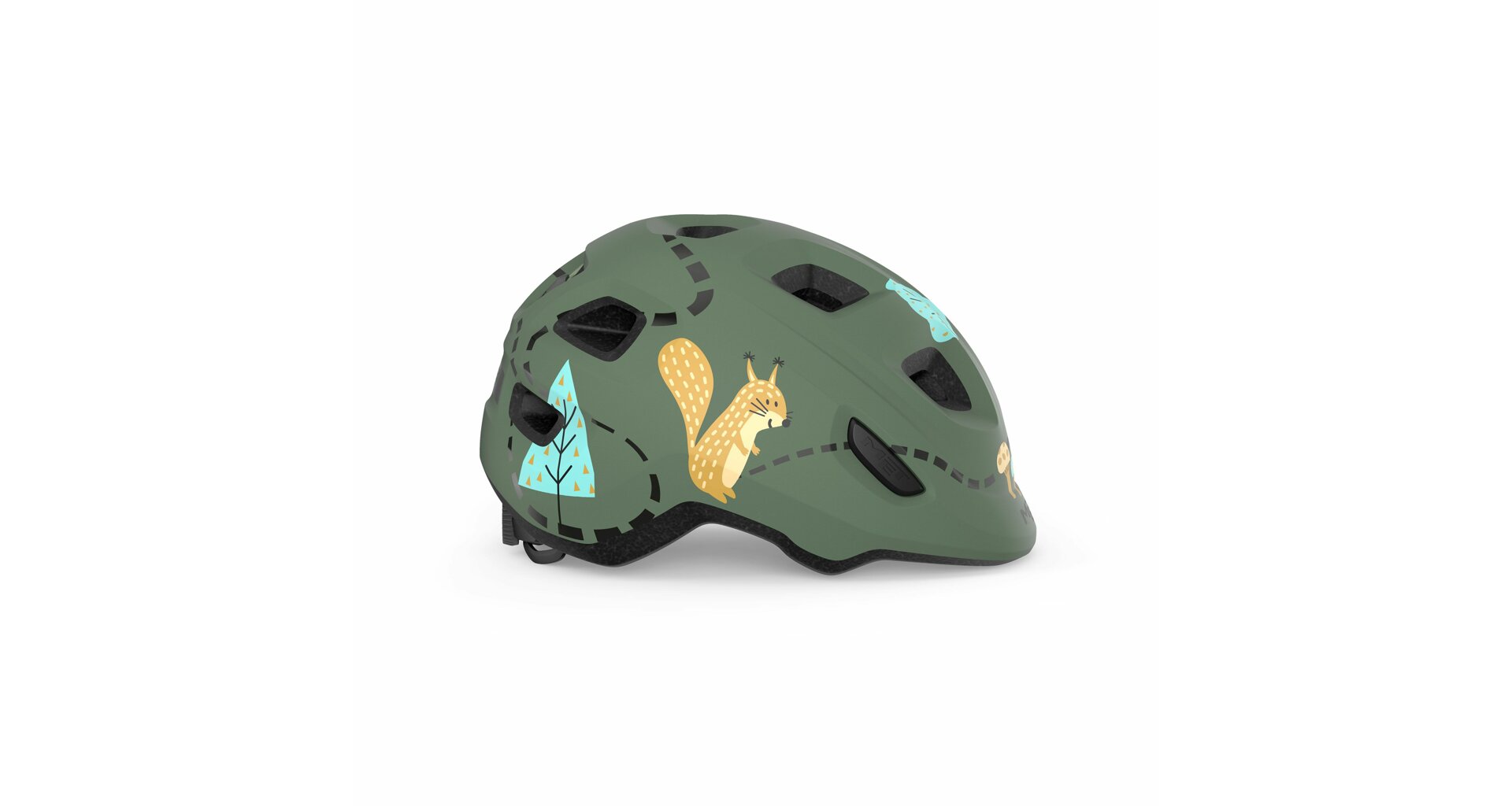 Dětská cyklistická helma MET Hooray zelená les -52/56