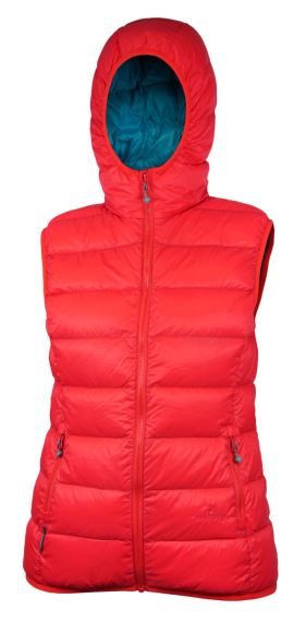 Dámská péřová vesta Warmpeace Yuba Lady Hibiscus/harbor blue
