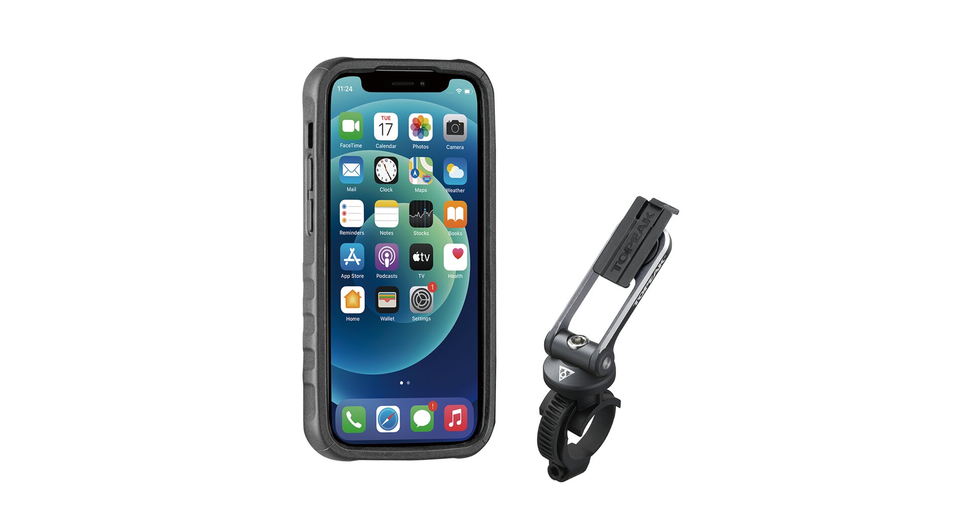 Obal na telefon TOPEAK RideCase pro iPhone 12 Mini černá/šedá