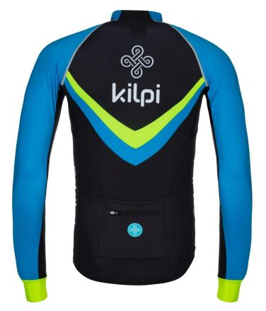 Zadní pohled na pánský cyklistický dres Kilpi RAPITA-M modrá s logem a kapsami. (1)