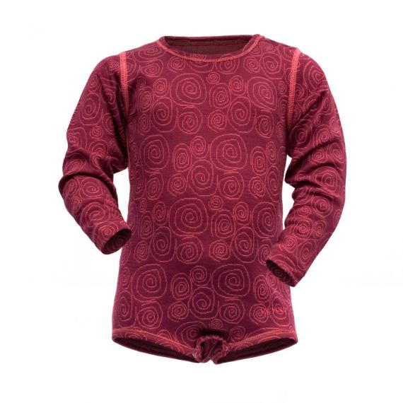 Dětské merino body Devold Breeze Baby Body Beetroot